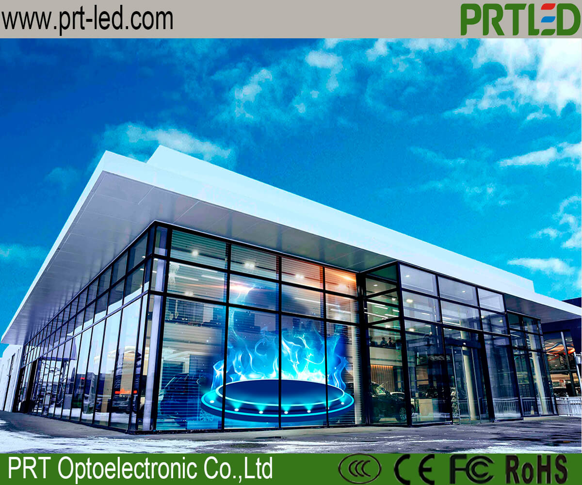 P3.91, P7.81 Full Color Transparent LED Display Glass Screen for Outdoor Indoor Advertising
