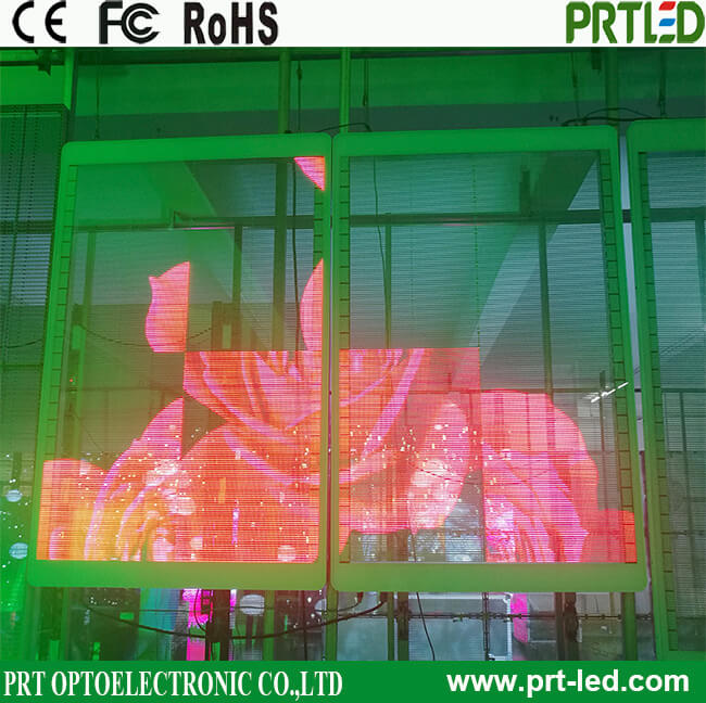 P3.91, P7.81 Full Color Transparent LED Display Panel for shop window advertising