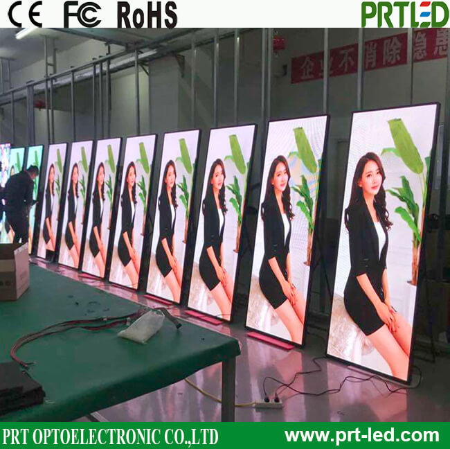 Ultra Slim Indoor P2.5 Portable Advertising LED Display Digital Poster with Foldable Stand