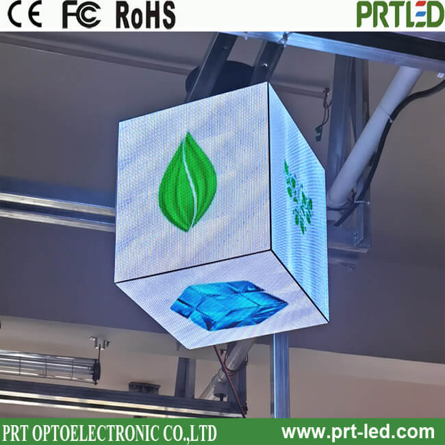 LED shop recruiting cube screen for commecial advertiing