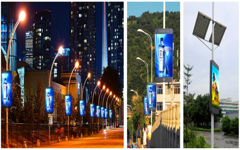 Full Color Outdoor LED Display HD P5 for Roadside Standing Poles